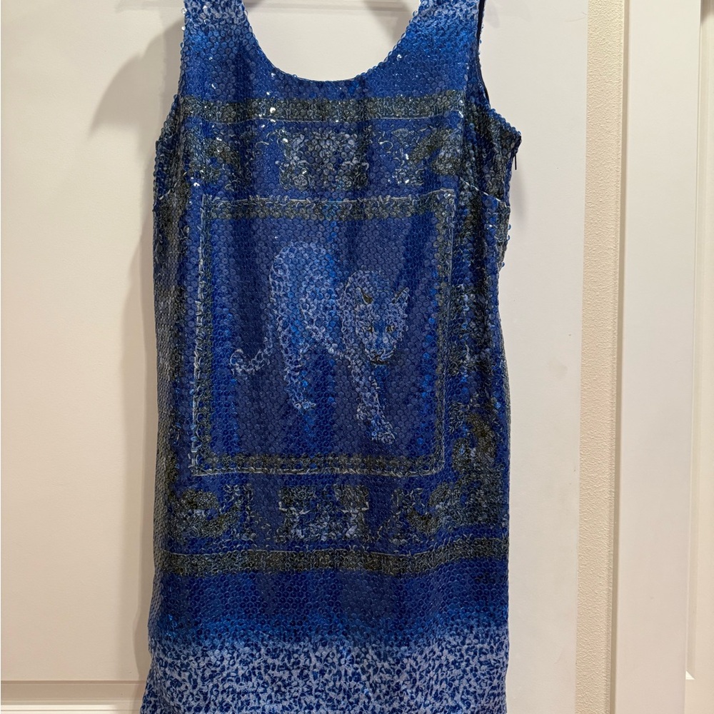 Versace Blue Sequin Dress